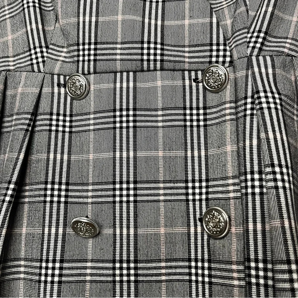 ZARA TRF Preppy Plaid Double Breasted Buttons Blazer Style Longsleeve Mini Dress - Picture 6 of 9